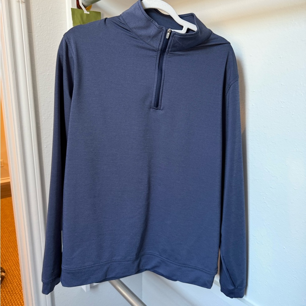 Peter Millar Blue Zip Up Sweater